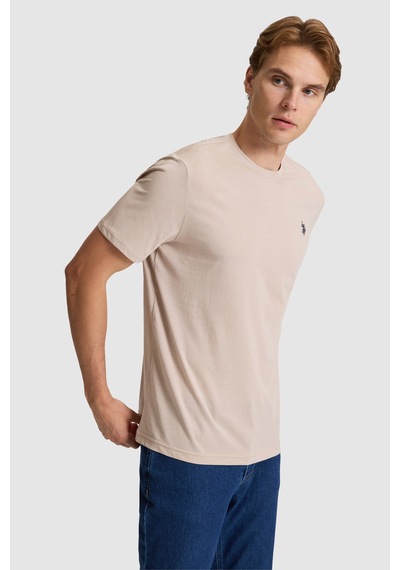 U.S. Polo Assn. U.s. Polo Assn. Erkek Taş Tişört Basic 50322312-vr049 Taş Rengi