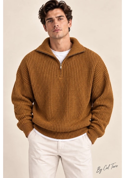 Cool Tarz Açık Hardal Erkek Oversize Fermuarlı Balıkçı Triko Kazak Açık Hardal Açık Hardal Cool Tarz Açık Hardal Erkek Oversize Fermuarlı Balıkçı Triko Kazak Açık Hardal Açık Hardal