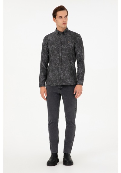 U.s. Polo Assn. Erkek Antrasit Gömlek Desenli 50293958-vr006 Antrasit