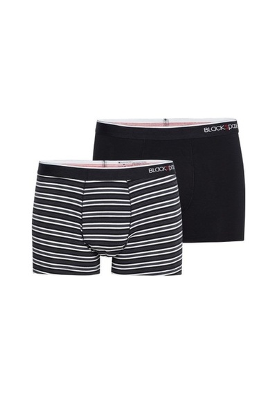 Blackspade Erkek Boxer 2Li Paket Stripes 9551 - Siyah