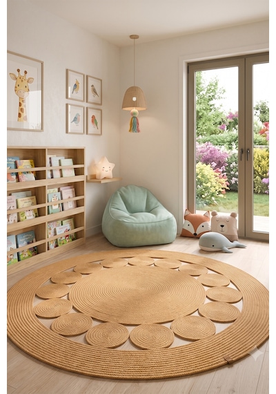 Villadia Home Textile Jüt Hasır Yuvarlak Kilim Halı Yolluk Dekoratif Örgü Halı Doğal Görünümlü Bohem Kilim Salon Oturma Odası Balkon Mutfak Yatak Odası Koridor 7209bambu Villadia Home Textile Jüt Hasır Yuvarlak Kilim Halı Yolluk Dekoratif Örgü Halı Doğal Görünümlü Bohem Kilim Salon Oturma Odası Balkon Mutfak Yatak Odası Koridor 7209bambu