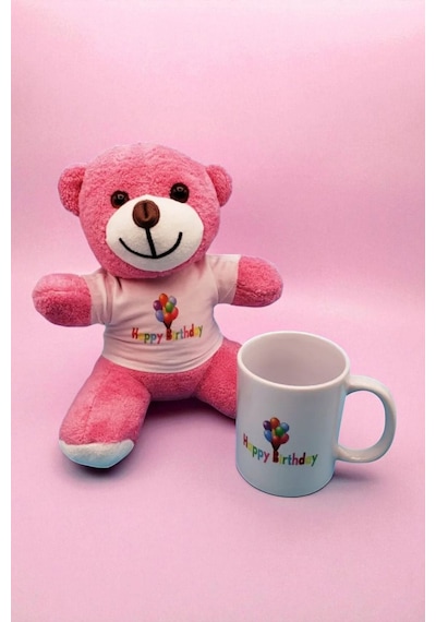 Pembe Peluş Ayıcık Ve Kupa Seti