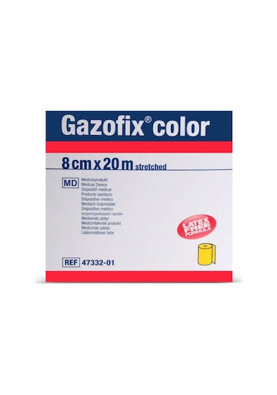 Gazofix Color LF Bsn Fiksasyon Bandajı 8 CM x 20 M Sarı
