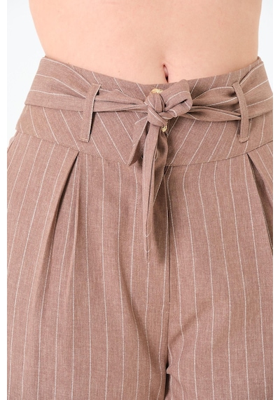 Sortie Collection Kuşaklı Pantolon Kahverengi