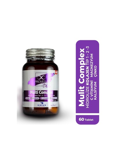 Platin Multi Complex%100 Doğal Kolajen - Alfa Lipoik Asit, Magnezyum, Kalsiyum, Bor, 60 Kapsül