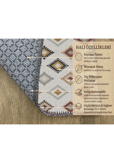 Turkıshrug Kıngdom Bej Çok Renkli Desenli Halı Dijital Baskılı, Dekoratif Modern Tasarım