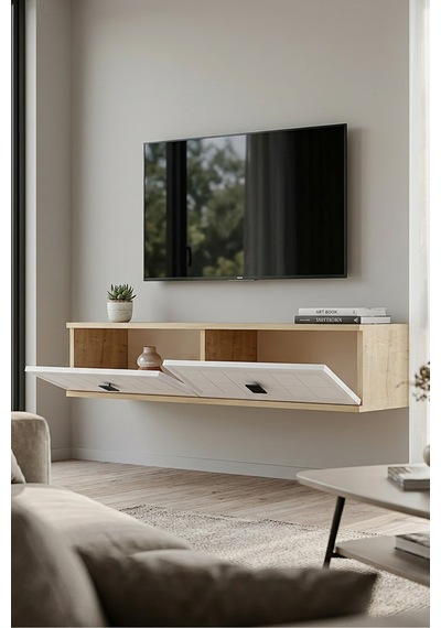 Tda1205b Yuka Duvara Montaj Tv Stand Beyaz 120cm