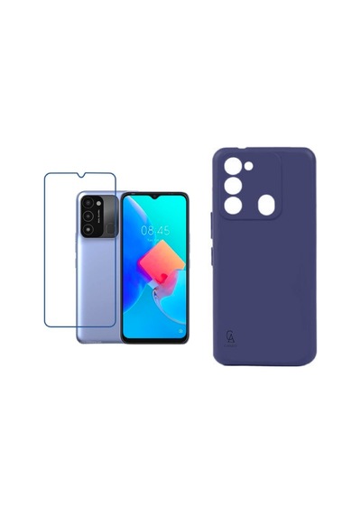 Tecno Spark 8c Uyumlu Kılıf Esnek Silikon Telefon Kılıfı Ve Temperli Cam Ekran Koruyucu