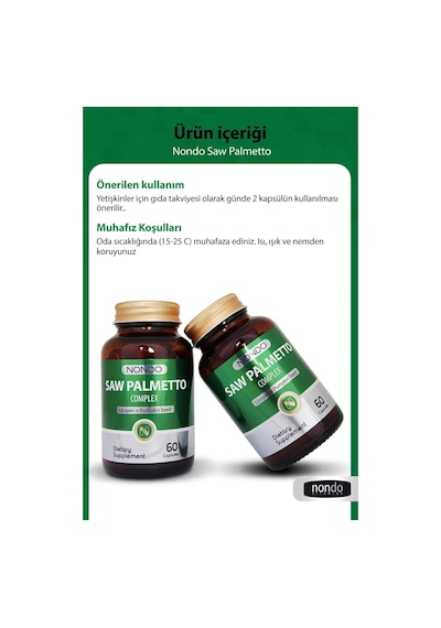 Nondo Saw Palmetto Kompleks 60 Kapsül