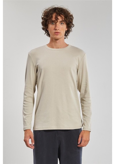 Barrels And Oıl Bisiklet Yaka Erkek Sweatshirt - Bej Bej