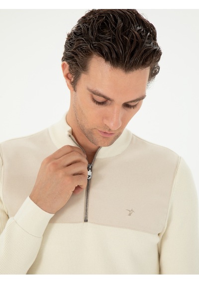Cacharel Bej Slim Fit Kazak