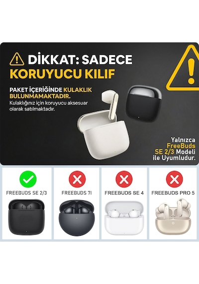 Caseonn Huawei Freebuds Se 3 Kılıf Karakter Figürlü Tüylü Hllo Ktty Pudra - Beyaz