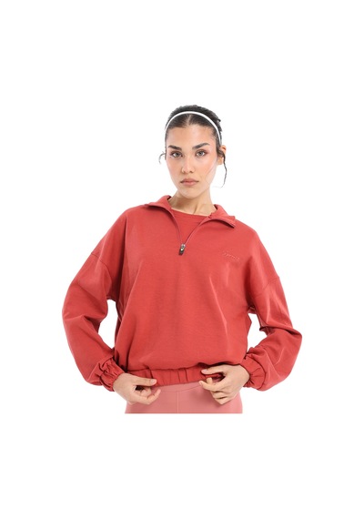 Sportive Burgos Kadın Turuncu Günlük Stil Sweatshirt 24kk012-krmt Kahverengi