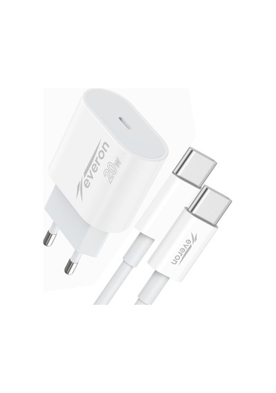 Everon EVR-013-C20W Type-C to Type-C Kablolu Şarj Cihazı