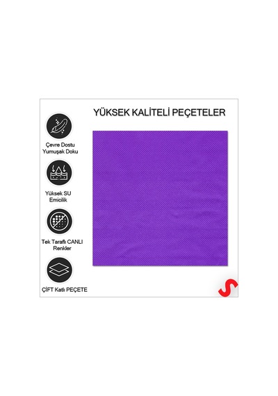 Mor Peçete - 33cm X 33cm - 20 Adet