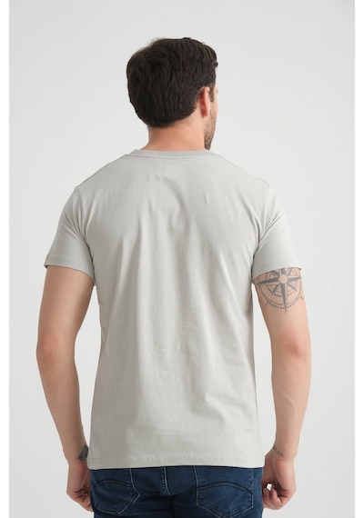 Shooter Sportwear Shooter Erkek Pamuklu T-shirt Premium Kalite Minimal Tasarım Regular Kalıp Gri