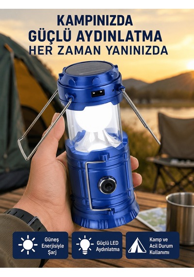 Katlanabilir Usb Çıkışlı Kamp Feneri Şarj Edilebilir, Dayanıklı Ve Çok Fonksiyonlu Çok Renkli 38017741