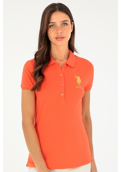 U.S. Polo Assn. Kadın Nar Çiçeği Basic Polo Yaka Tişört 50280071-VR039