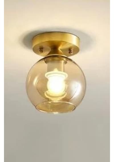 Rsylight Rustik Dekoratif Metal Modern Eskitme Opal Bal Camlı Tekli Avize Eskitme