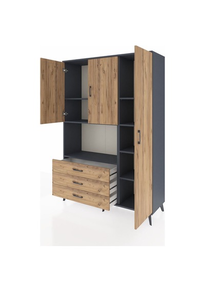 Hyperion Dolap 7 Raflı 3 Çekmeceli 3 Kapaklı 132x44x195 Antrasit-çam/çam Atlas Çam/atlas Çam Hyperion Dolap 7 Raflı 3 Çekmeceli 3 Kapaklı 132x44x195 Antrasit-çam/çam Atlas Çam/atlas Çam