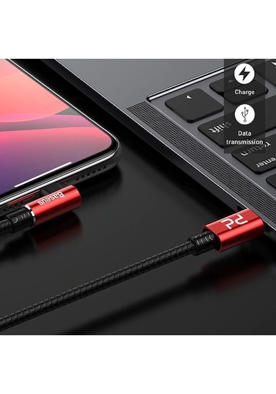 Baseus Mvp Elbow Type-C To Apple iPhone Uyumlu Pd 18W Hızlı Şarj Usb Kablo 1M (119548758)