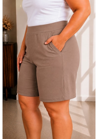 Sngl Tekstil Kadın Büyük Beden Şort S M L Xl 2xl 3xl 4xl 5xl 6xl 7xl 8xl 9xl Sütlü Kahve