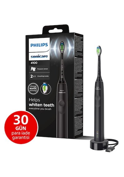 Philips Sonicare 4100 Serisi Sonic Şarjlı Diş Fırçası Siyah - HX3681/54 - Temizleme-Hassas Mod-14 Gün Pil Süresi