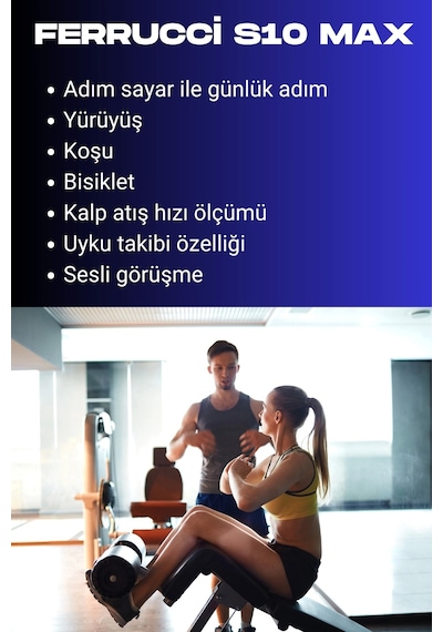 Ferrucci Fc Smart S10 Max Bluetooth Arama, Spor Modları, Alüminyum Kasa Akıllı Saat