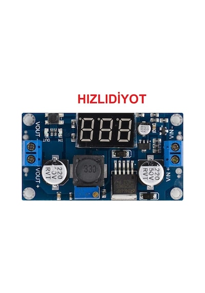 Voltmetreli Lm2596 Ayarlanabilir Güç Kaynağı Step Down Modül