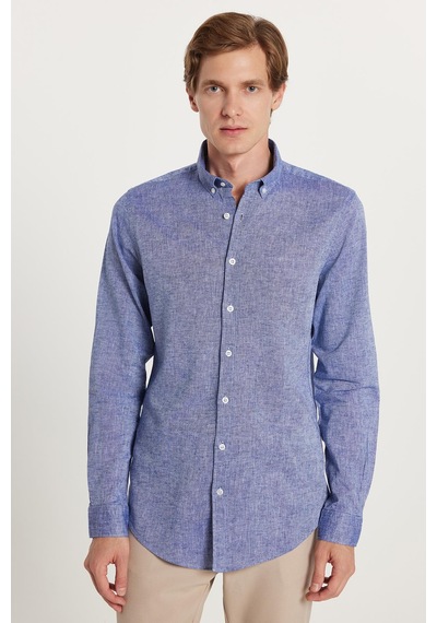 Tudors Erkek Slim Fit Dar Kesim Uzun Kollu Keten Premium Seri Düğmeli Yaka Spor Lacivert Gömlek-35356 Lacivert Tudors Erkek Slim Fit Dar Kesim Uzun Kollu Keten Premium Seri Düğmeli Yaka Spor Lacivert Gömlek-35356 Lacivert