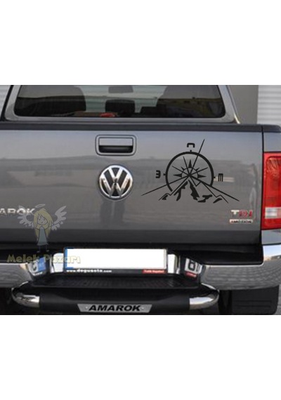 Pusula Dağ Offroad Oto Sticker, Çıkartma