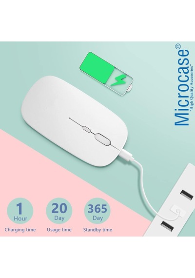 1600 Dpı Şarj Edilebilir 2.4 Ghz Çift Modlu Bluetooth Kablosuz Mouse - Al2675 Siyah