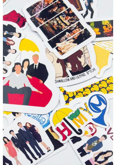 How I Met Your Mother Sticker Paketi 23 Parça Kaliteli Su Geçirmez Hımym Etiket Seti Çok Renkli