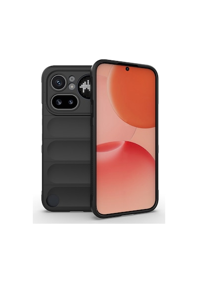 Maks Technology Nothing Phone 4a Pro Kılıf Esnek Tpu Oyuklu Arka Yüzey Tasarımlı Mkst Etnik Silikon Kapak - Siyah