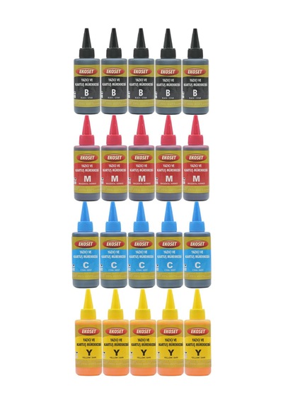 Ekoset Epson L382 L386 L455 L486 Uyumlu Mürekkep 4 Renk 4X500 ML