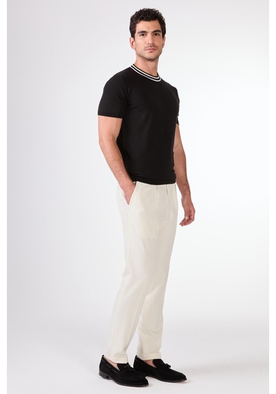 Dufy Erkek Slim Fit Bisiklet Yaka Siyah Triko-25595