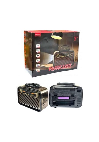 Müzik Kutusu Bluetooth Bağlantılı El Fenerli Nostaljik Tasarım Radyo 95117118
