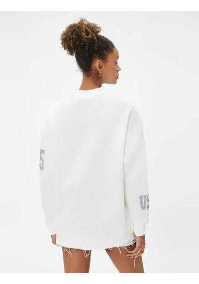 Koton Kadın Sweatshirt Ekru 4wal10055ık 24ky59000283 Y5915 Ekru