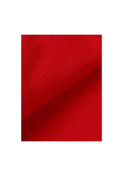 Medinenur Fermuar Desenli Kedili Kapüşonlu Oversize Sweatshirt Kırmızı