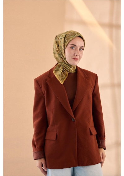 Silk Home Yaz Esintisi Eşarp 150002-24 Hardal, Yeşil, Süpürge Sarısı