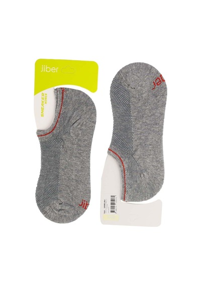 Jiber Erkek Bambu Likralı Sneaker Çorap 7051 - 12 Adet Gri Melanj