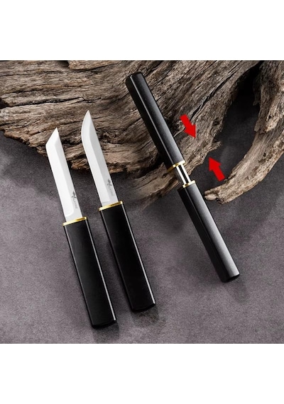 Valkyrie 2 Li Japon Tanto Şef Bıçağı Seti Paslanmaz Çelik, Kılıflı, Ultra Keskin Kamp & Mutfak Bıçak Seti Siyah Siyah