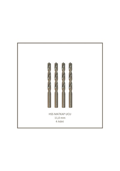 Hss Matkap Ucu 11 Mm, Metal, Ahşap, Plastik İçin 4 Adet