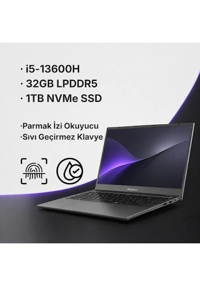 Quantum Prime TM1200-S i5-13600H 32 GB 1 TB Nvme SSD 15.6" Free Dos Dizüstü Bilgisayar