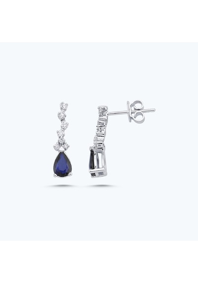 Altınbaş Pırlanta Safir Damla Küpe Sa650s-14k Beyaz
