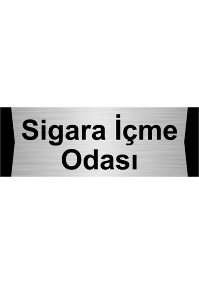 Sigara Içme Odası 7x20cm Gümüş Renk Metal Yönlendirme Levhası
