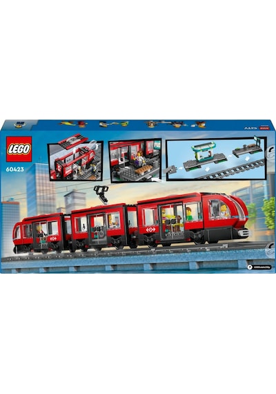 LEGO® City Şehir Merkezi Tramvay İstasyonu 60423 - 7 Yaş ve Üzeri Oyuncak Tren ve Araç Meraklıları için Yaratıcı Oyuncak Yapım Seti (811P)
