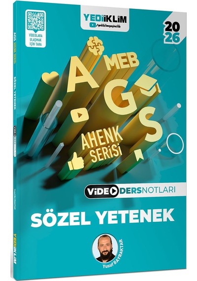 Yediiklim Yayınları 2026 Meb Ags Ahenk Serisi Türkçe Sözel Yetenek Video Ders Notları