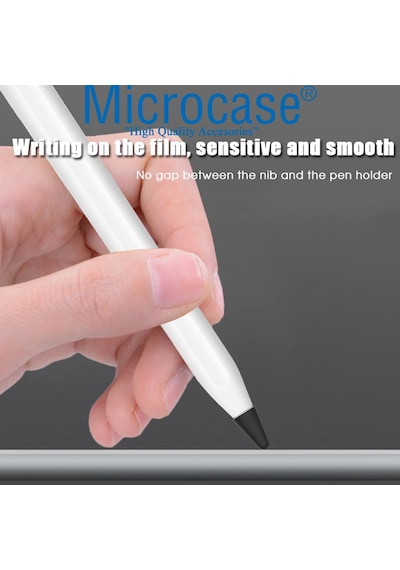 Microcase 2in1 Set Stylus Pen Kılıfı + Apple Pencil Uyumlu 8in1 Kalem Ucu Koruyucu Siyah Al5403 Siyah