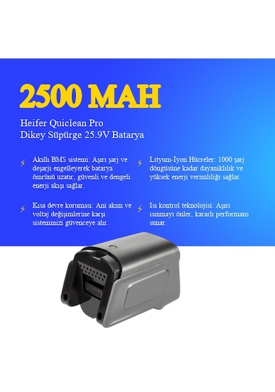 Heifer Quiclean Pro Dikey Süpürge 2500 Mah Batarya